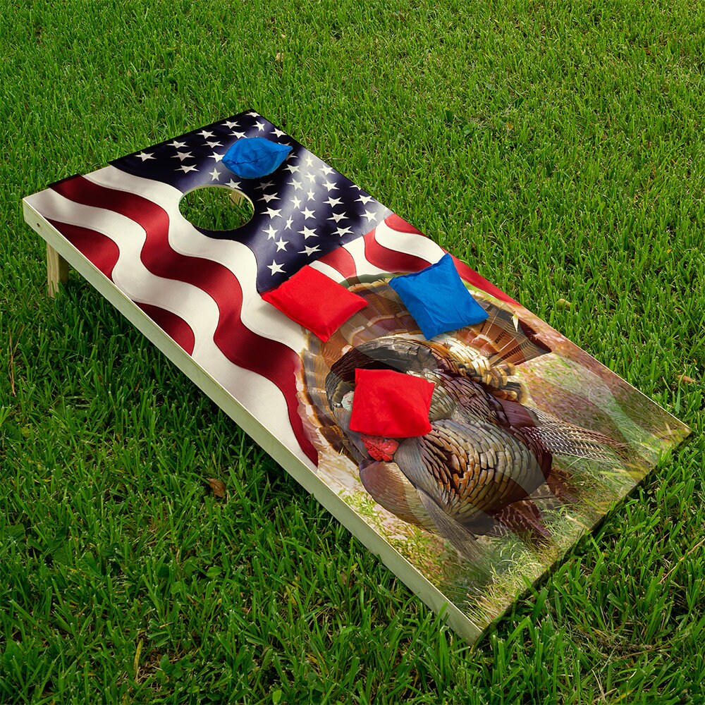 Turkey Hunting - Cornhole Board Wrap - Set of 2