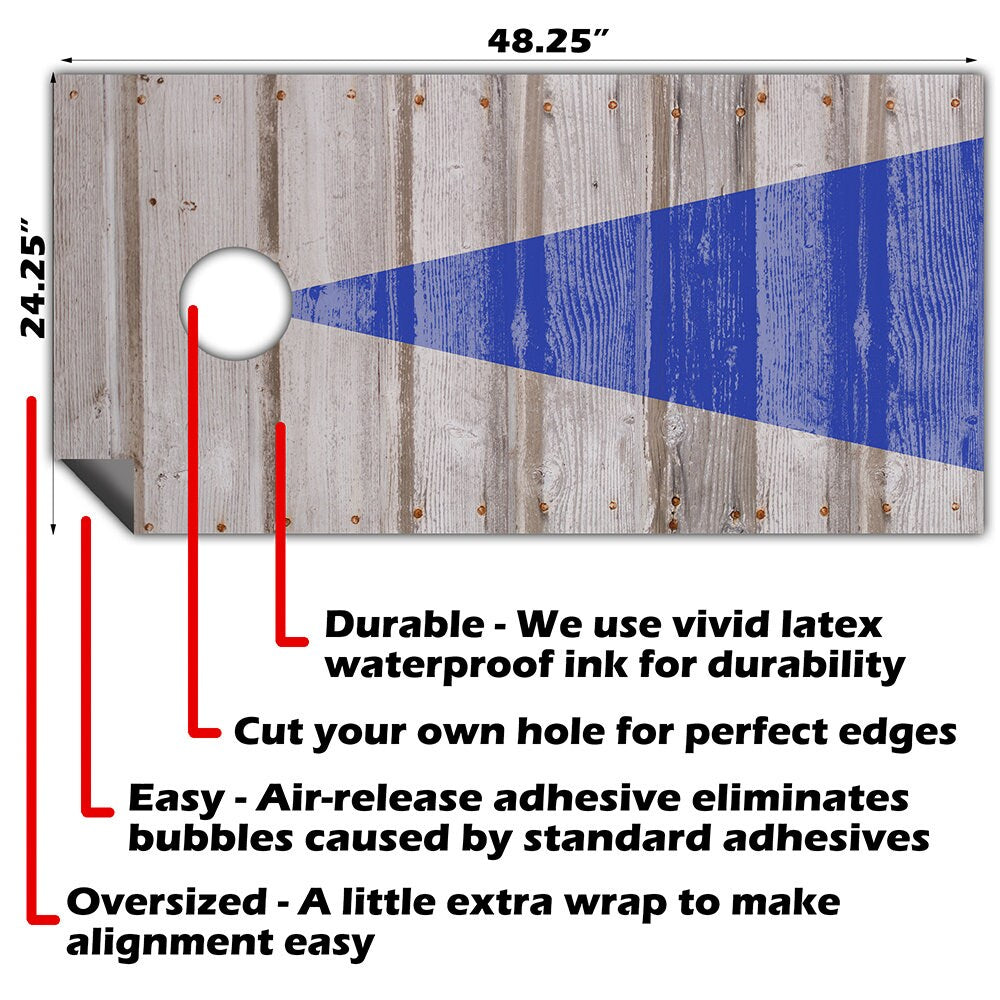 Blue Arrow - Cornhole Board Wrap - Set of 2