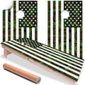 USA American Flag Military Camouflage - Cornhole Board Wrap - Set of 2