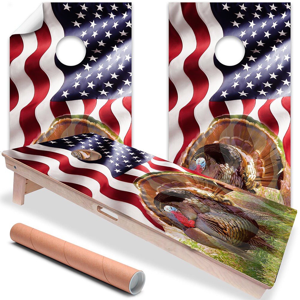 Turkey Hunting - Cornhole Board Wrap - Set of 2