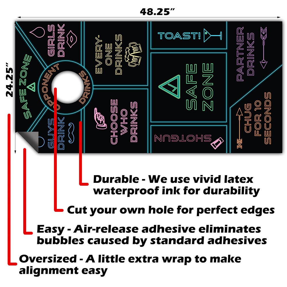 Drinking Game - Cornhole Board Wrap - Set of 2