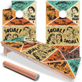 Retro Style Drinking Game - Cornhole Board Wrap - Set of 2