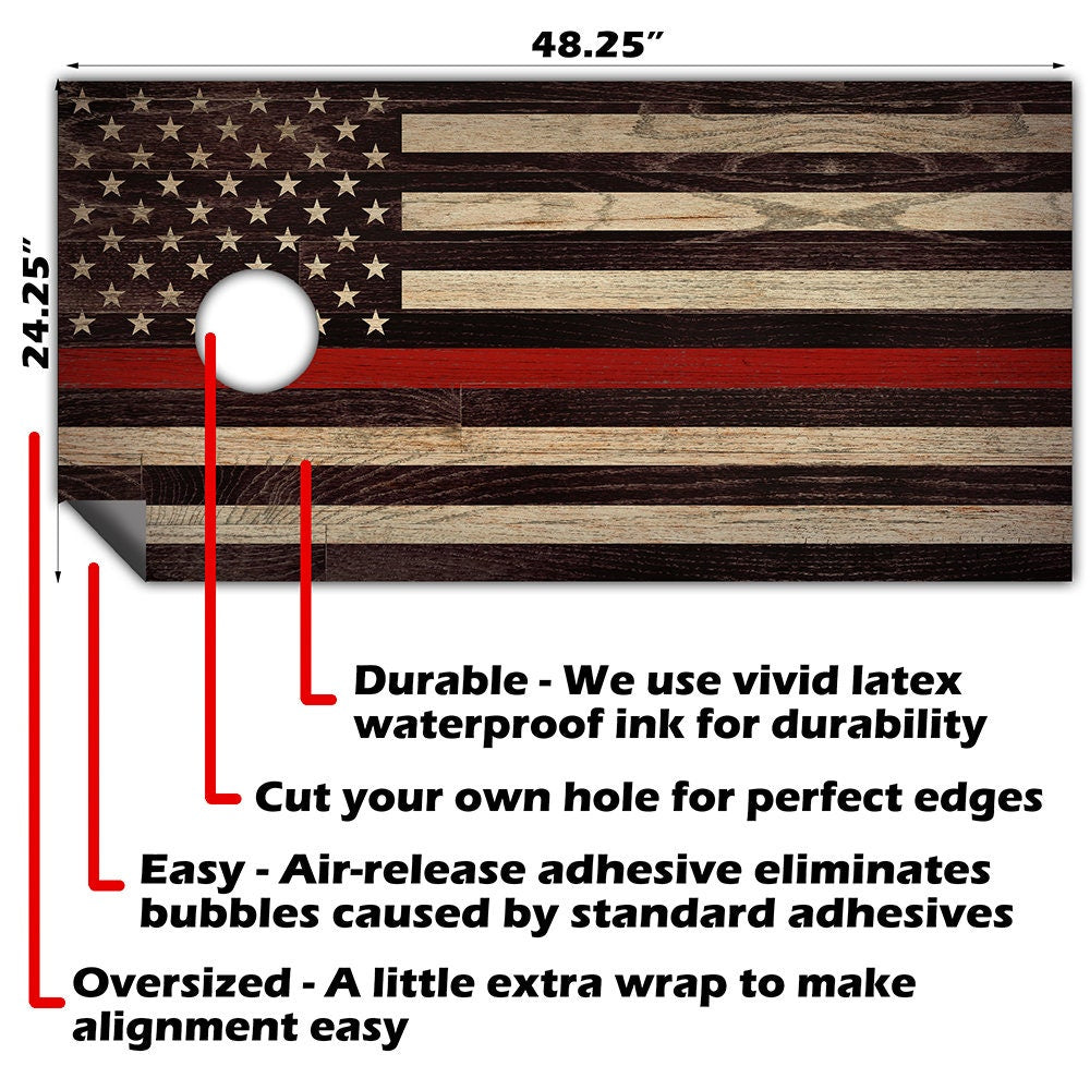 Fire Fighter Support - Cornhole Board Wrap - Set of 2