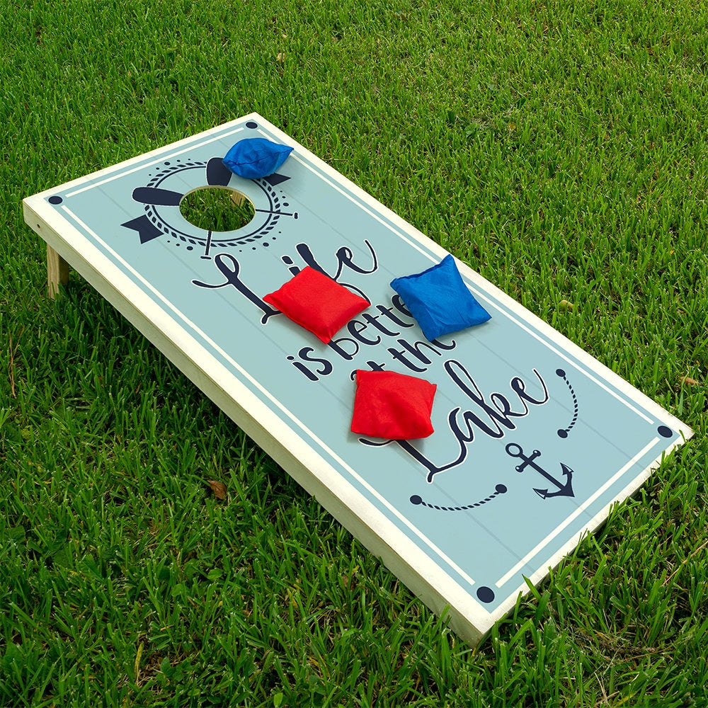 Better At The Lake - Cornhole Board Wrap - Set of 2
