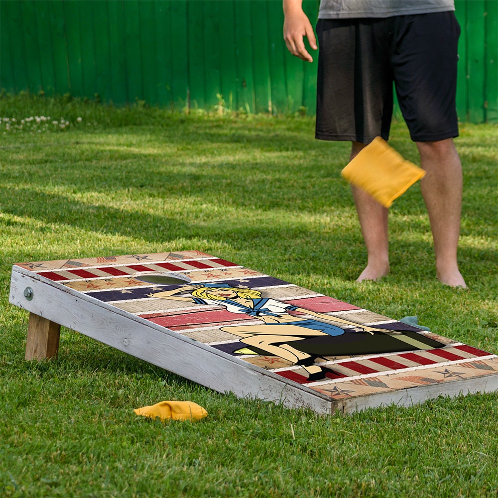 Sexy Sailor Americana - Cornhole Board Wrap - Set of 2