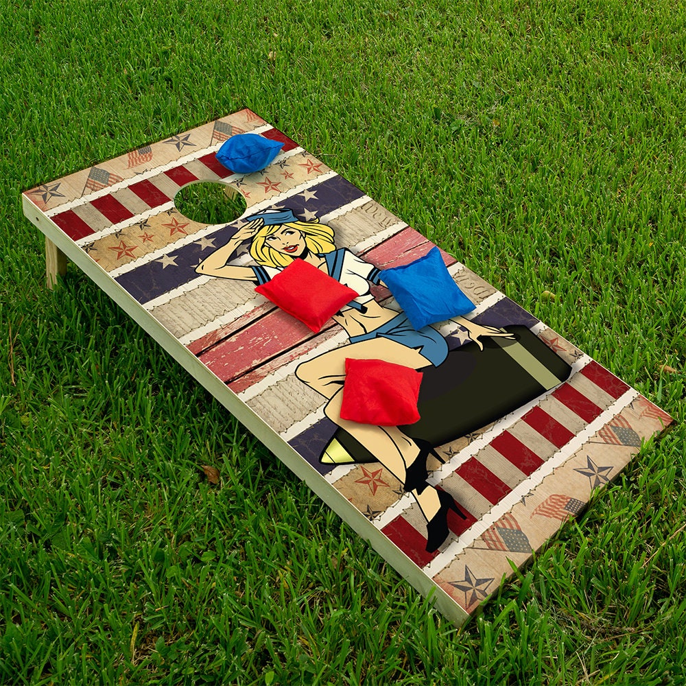 Sexy Sailor Americana - Cornhole Board Wrap - Set of 2