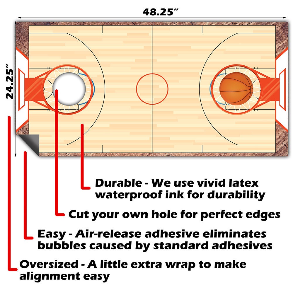 Basketball Court - Cornhole Board Wrap - Set of 2