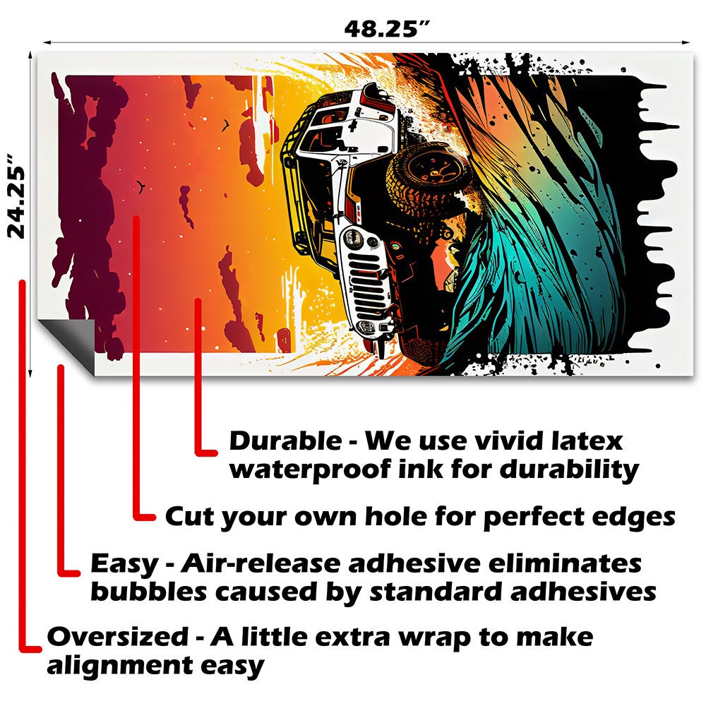 Jeep Adventure - Cornhole Board Wrap - Set of 2
