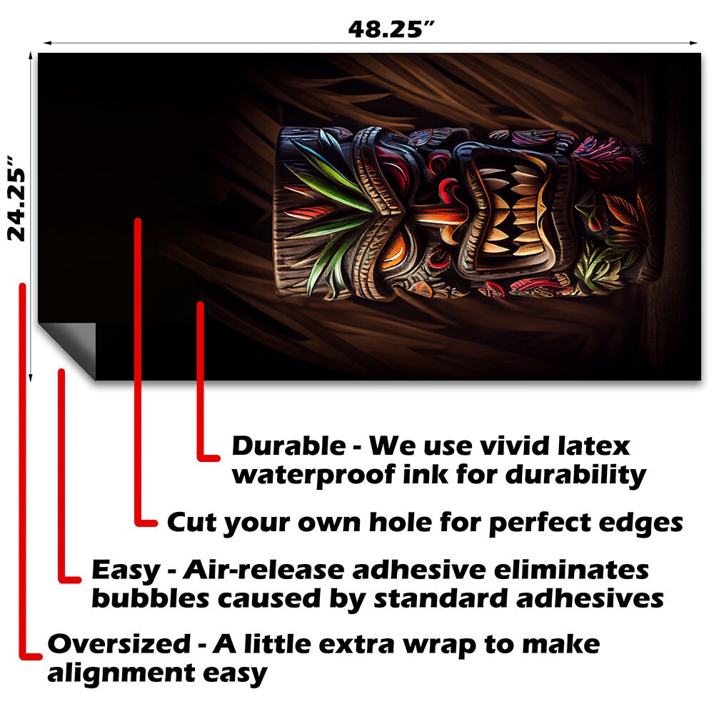 Tropical Tiki Mugs - Cornhole Board Wrap - Set of 2