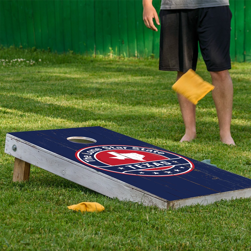 Texas in Dark Blue - Cornhole Board Wrap - Set of 2