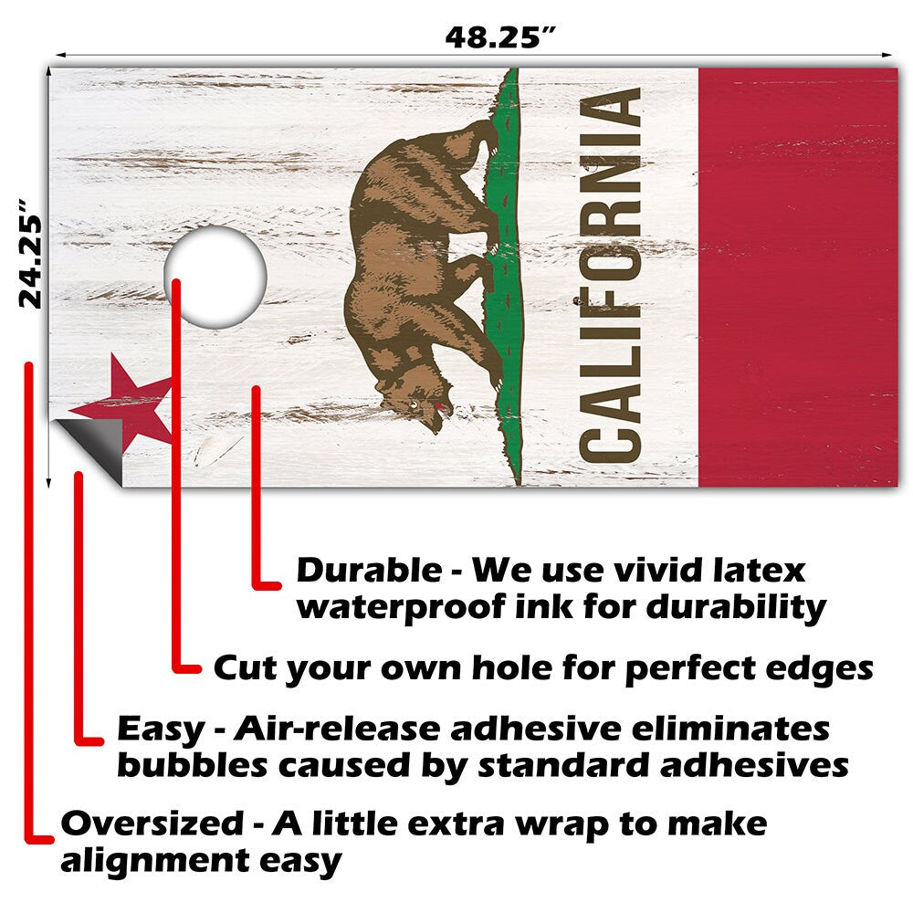 California State Flag - Cornhole Board Wrap - Set of 2