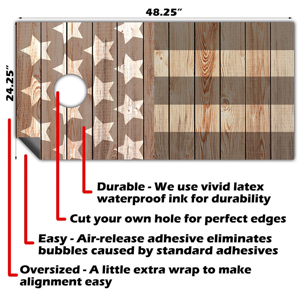 Stars & Stripes - Cornhole Board Wrap - Set of 2