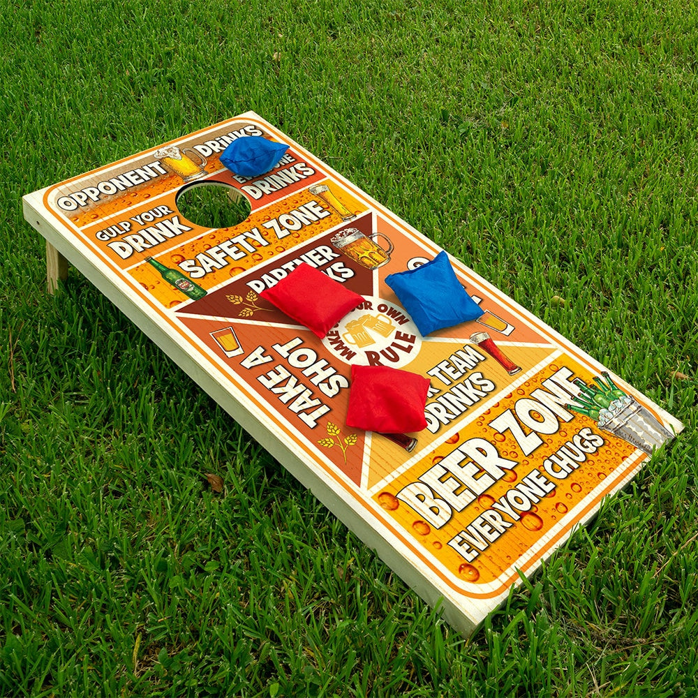Beer Game - Cornhole Board Wrap - Set of 2