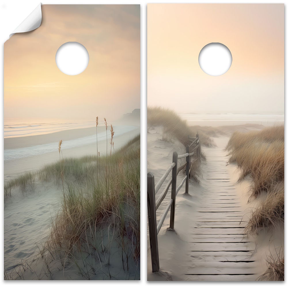 Beach Sand Dunes - Cornhole Board Wrap - Set of 2
