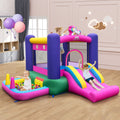 Inflatable Bounce House with Slide Splash Pool and Ring Tossing Games without Blower