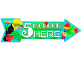 It's 5 O'clock Here - Directional Arrow - Metal Sign