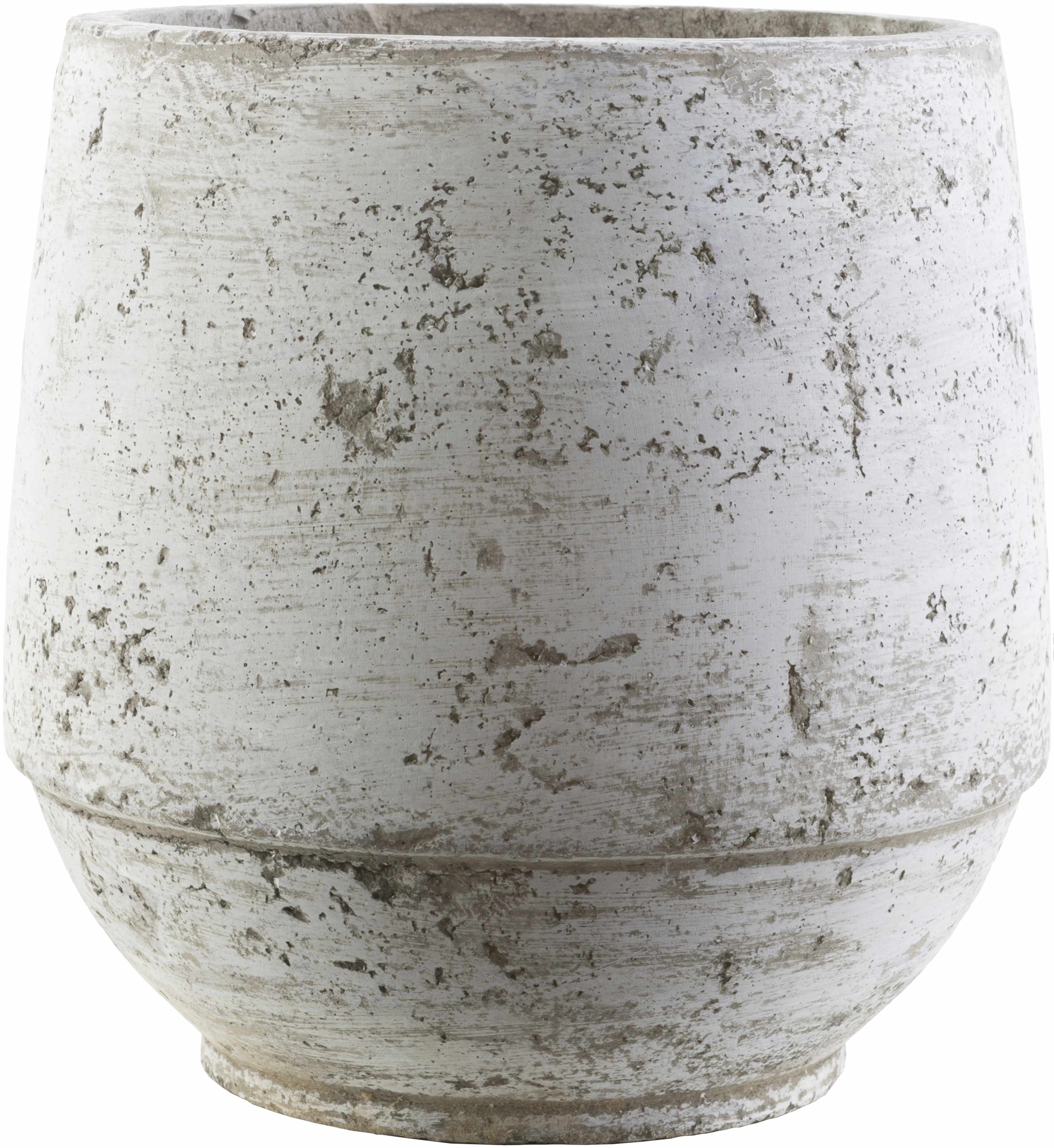 Janamuato White Geometric Cement Outdoor Planter