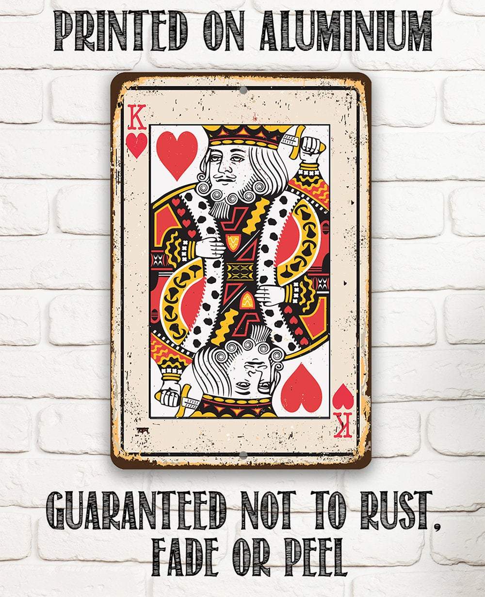 King of Hearts Card - Metal Sign