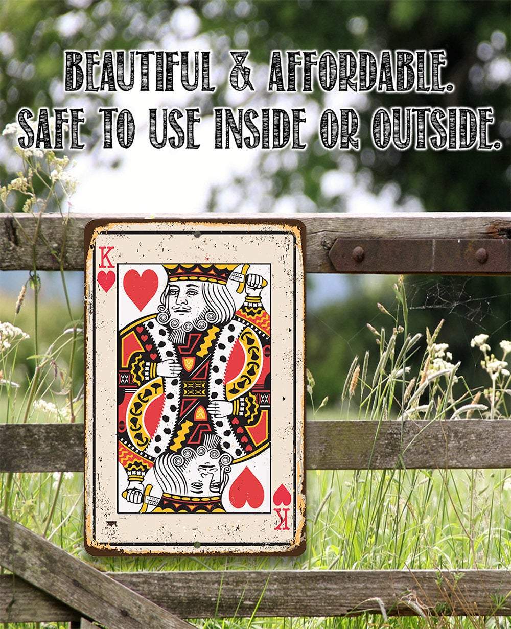 King of Hearts Card - Metal Sign