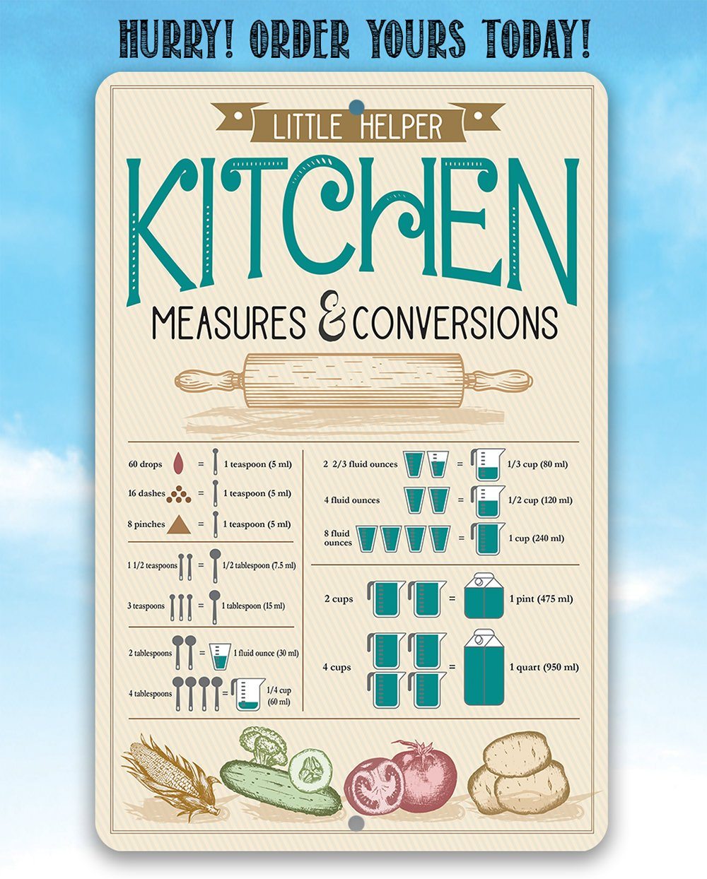 Kitchen Conversions - Metal Sign