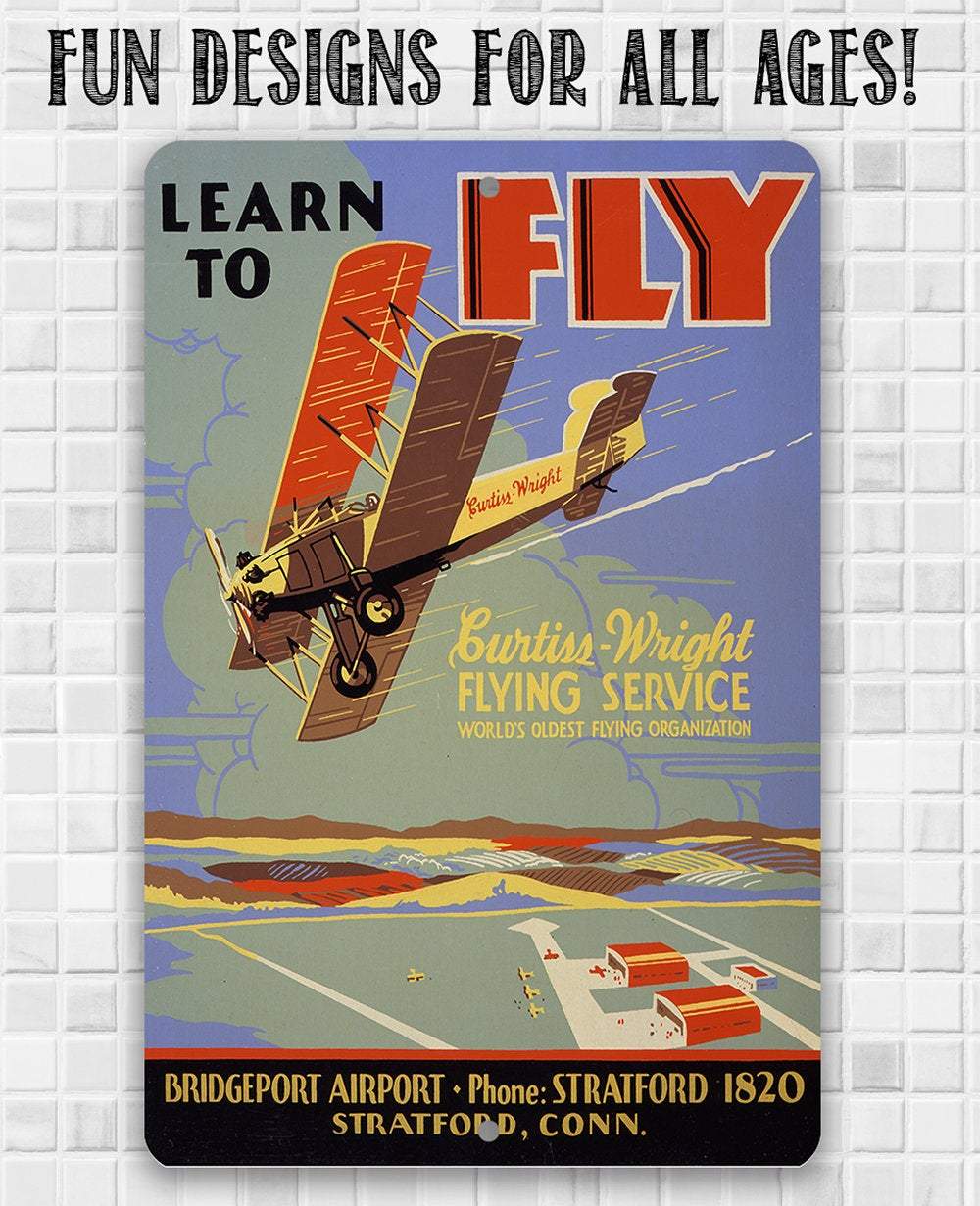 Learn to Fly - Metal Sign