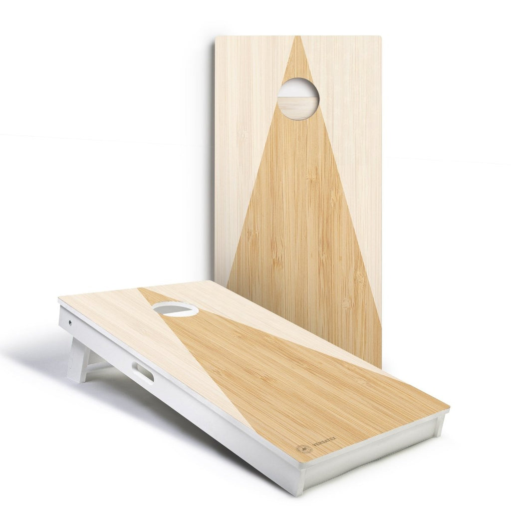 Light Wood Triangle Versatex All-Weather Cornhole Boards