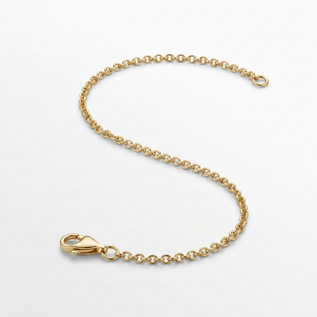 14k Yellow Gold Round Cable Link Chain 0.7mm