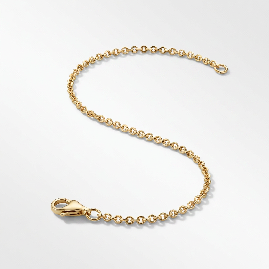 14k Yellow Gold Round Cable Link Chain 0.7mm