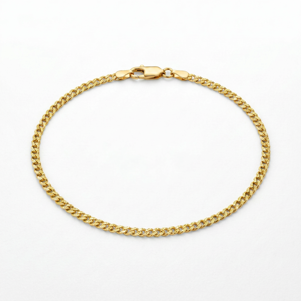 14k Yellow Gold Sparkle Anklet 1.5mm
