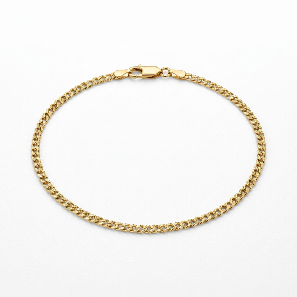 14k Yellow Gold Sparkle Anklet 1.5mm