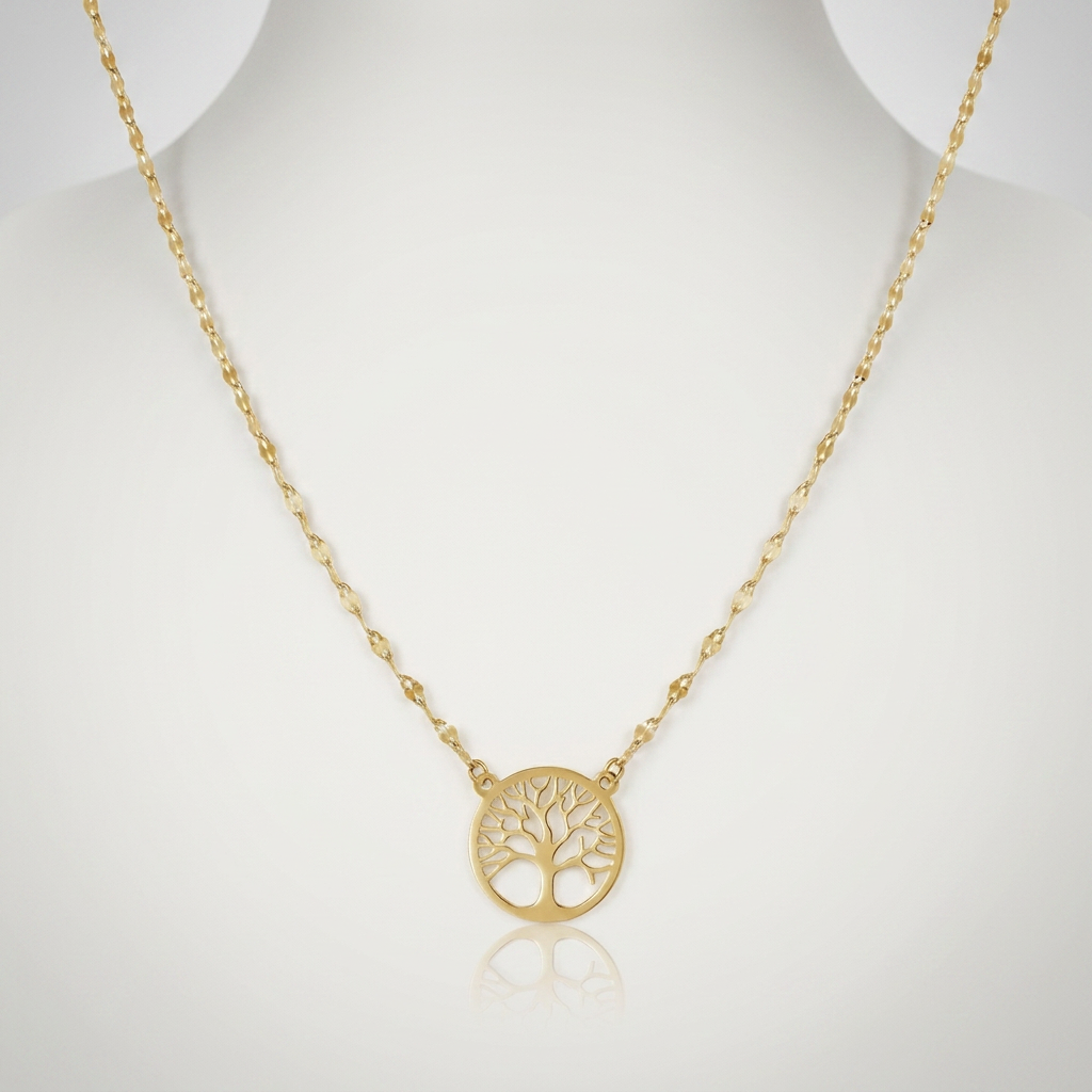 14K Yellow Gold Tree of Life Necklace