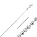 14k White Gold Diamond-Cut Bead Chain 1.2mm