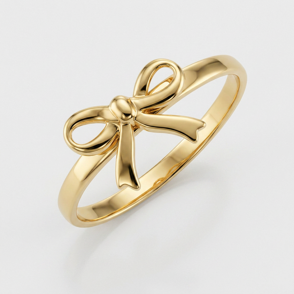 14k Yellow Gold Bow Ring