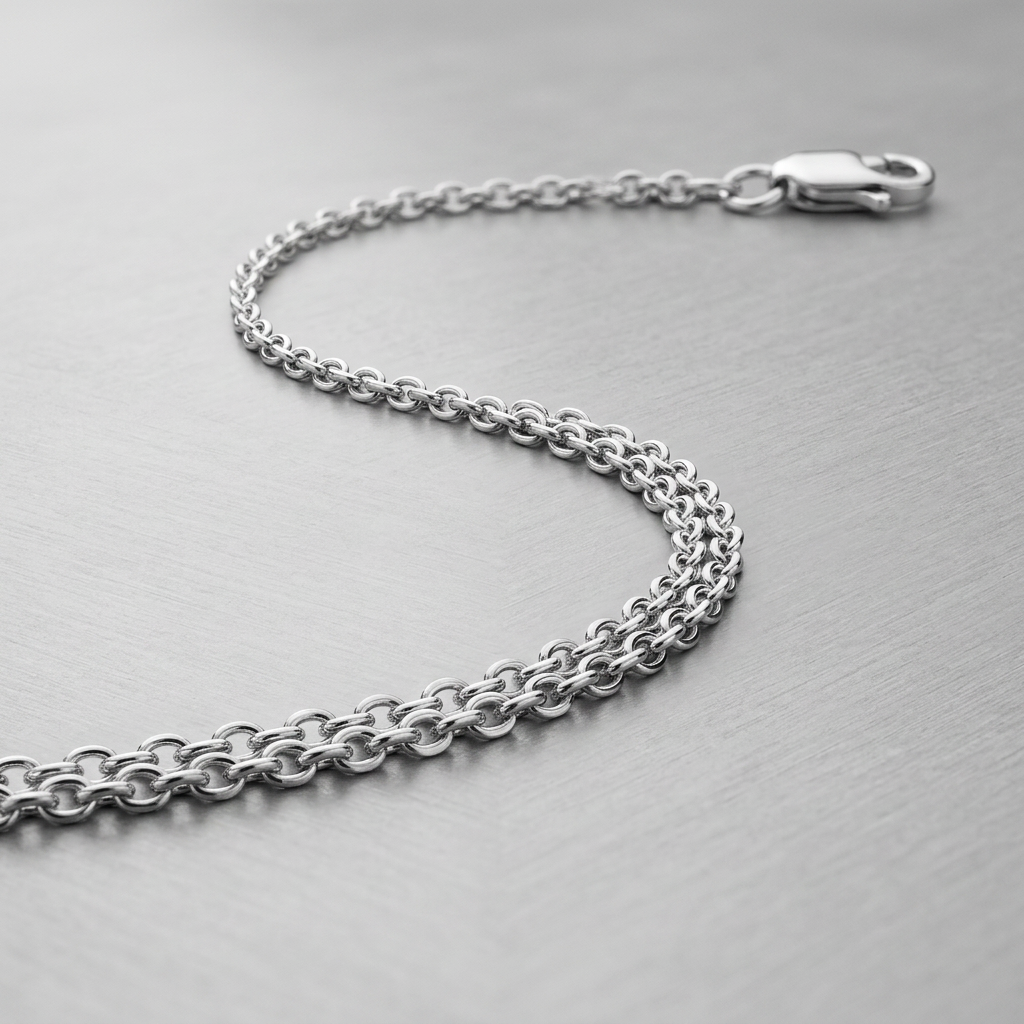 Sterling Silver Rhodium Plated Cable Chain 1.9mm