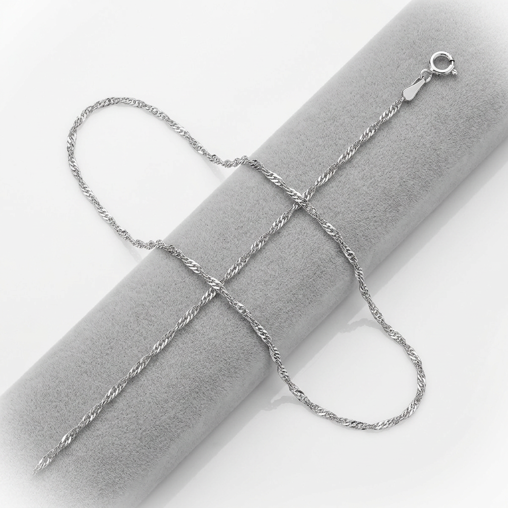 14k White Gold Singapore Chain 1.7mm