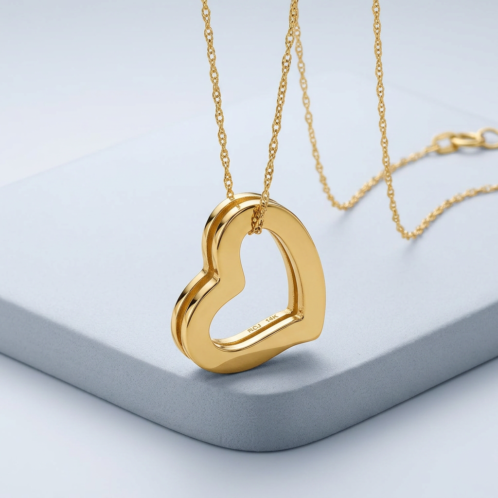 14k Yellow Gold Heart Pendant