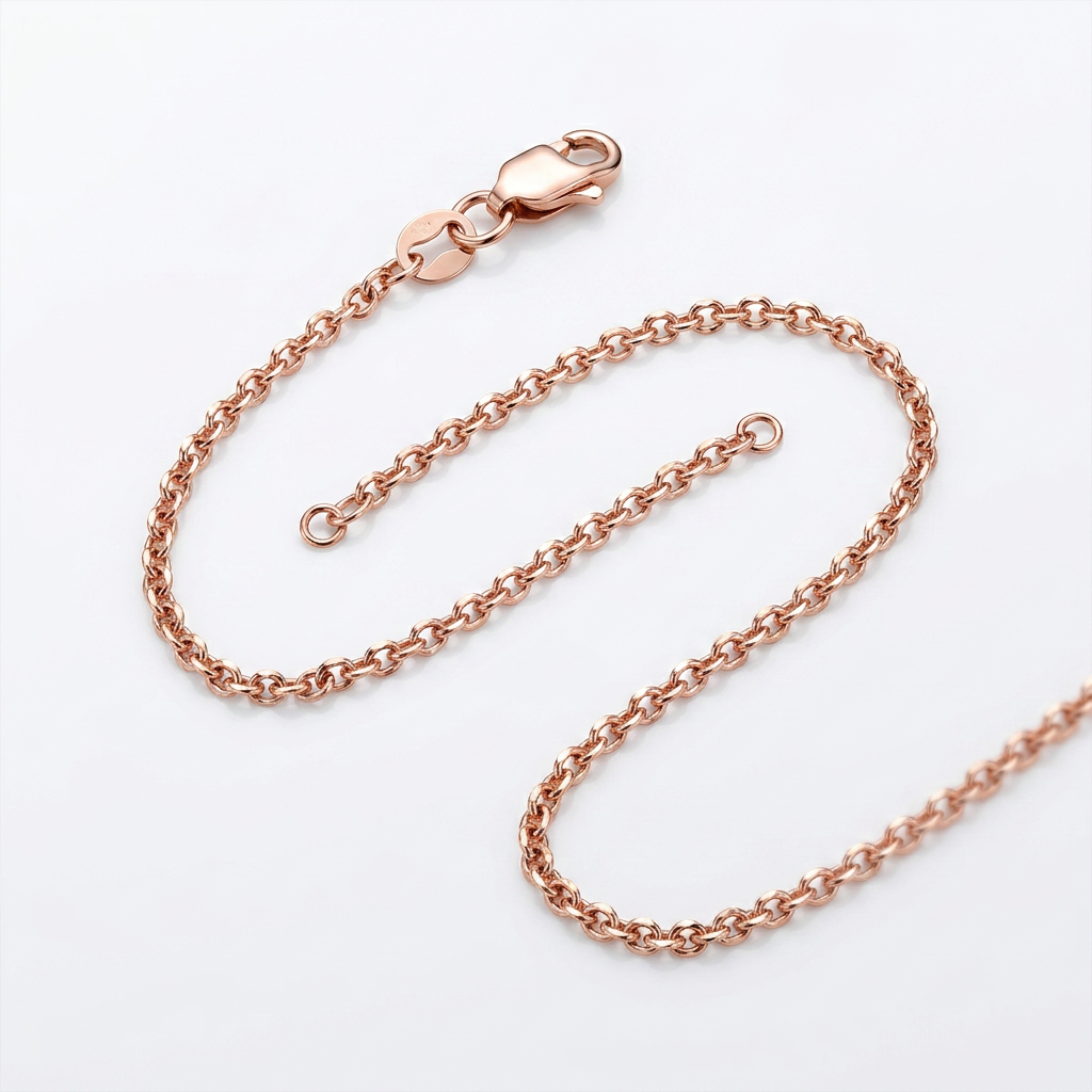 Diamond Cut Cable Link Chain in 14k Rose Gold (0.8 mm)