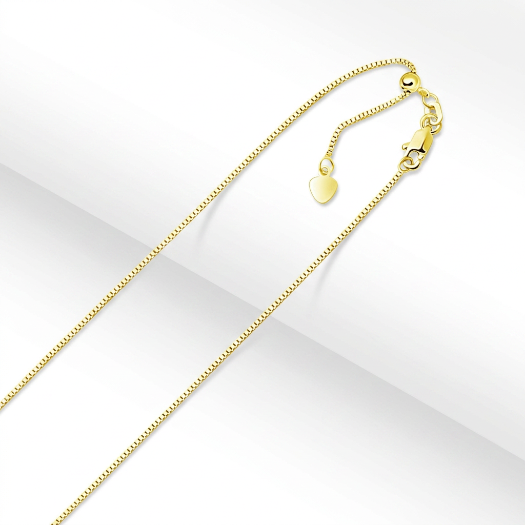 10k Yellow Gold Adjustable Box Chain 0.85mm