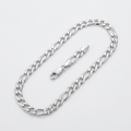Rhodium Plated 5.5mm Sterling Silver Figaro Style Chain