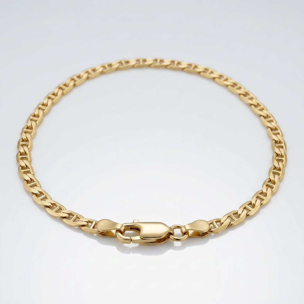 10k Yellow Gold Mariner Link Anklet 1.7mm