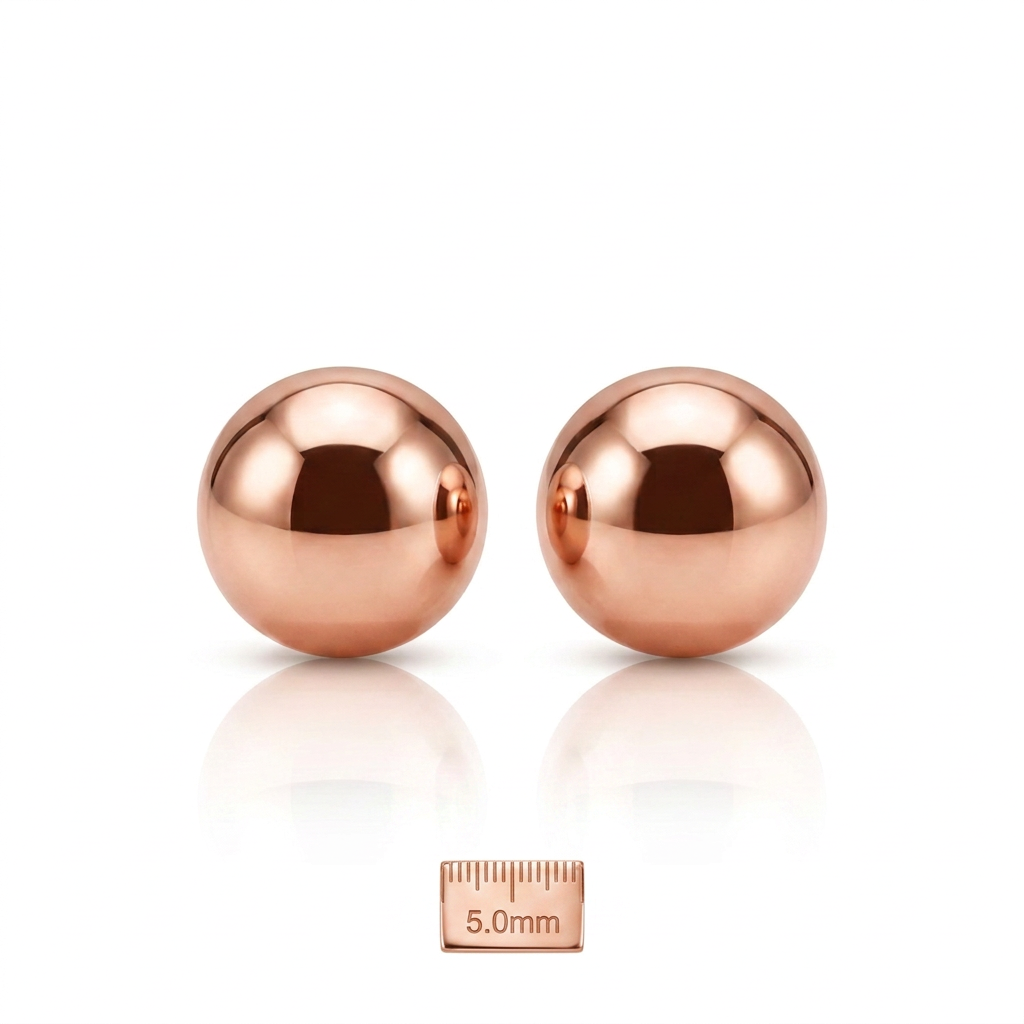 14k Rose Gold Round Stud Earrings (5.0 mm)