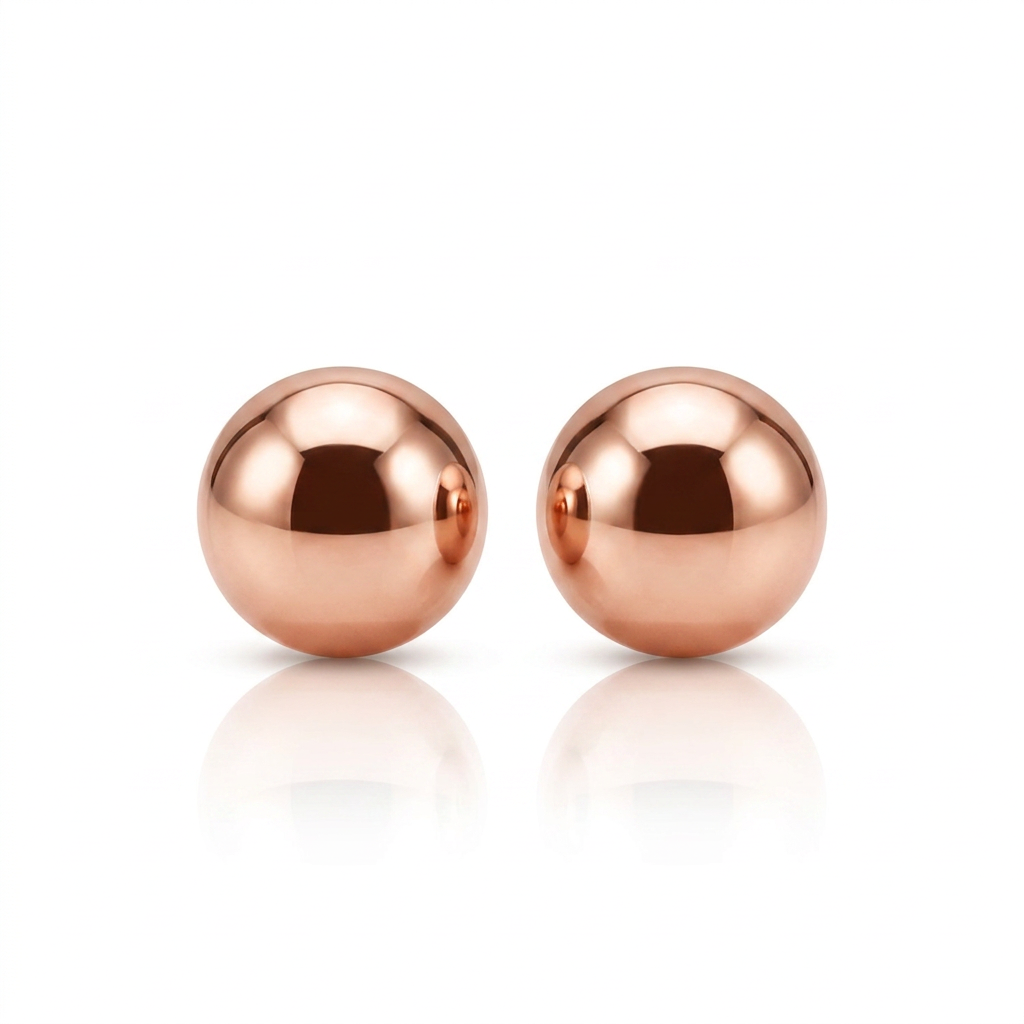 14k Rose Gold Round Stud Earrings (5.0 mm)
