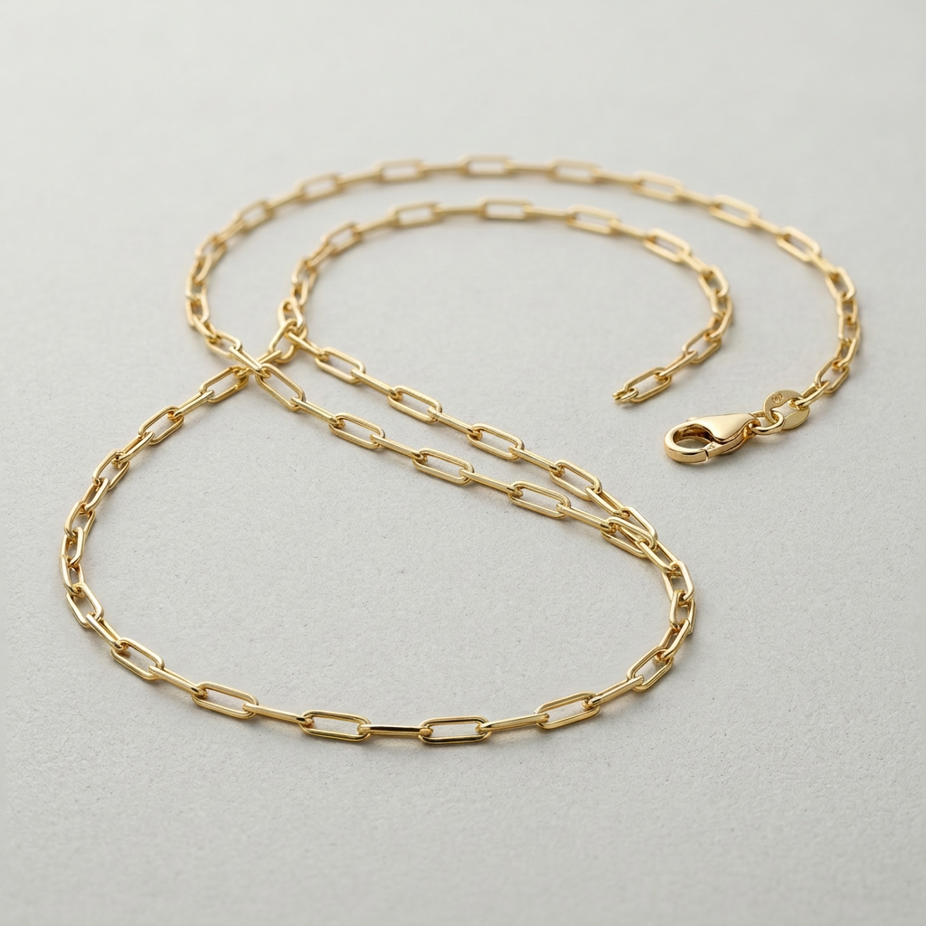 14K Yellow Gold Fine Paperclip Chain (1.5mm)