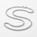 Sterling Silver Rhodium Plated Round Box Chain 1.3mm