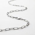 Sterling Silver Rhodium Plated Paperclip Chain (2.5 mm)