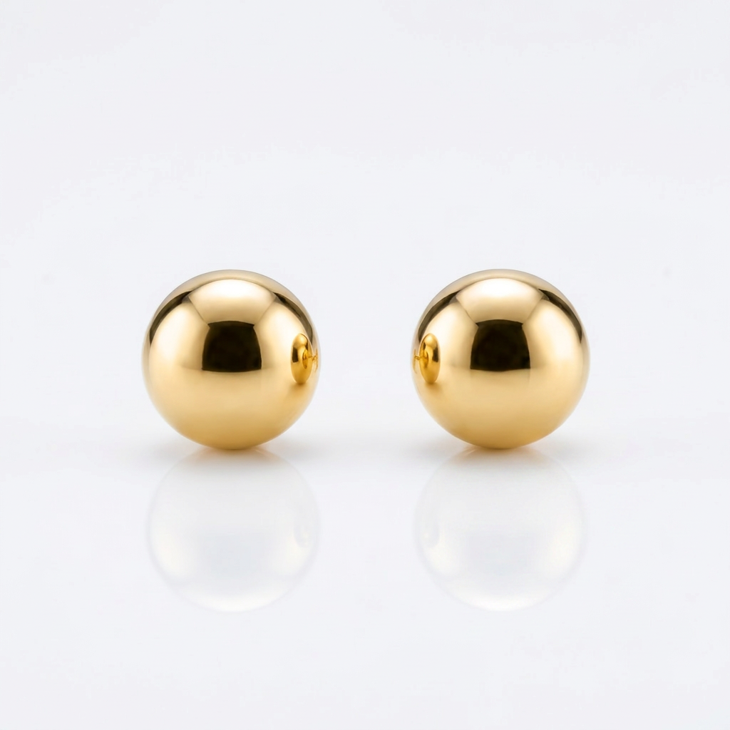 14k Yellow Gold Round Stud Earrings (6.0 mm)
