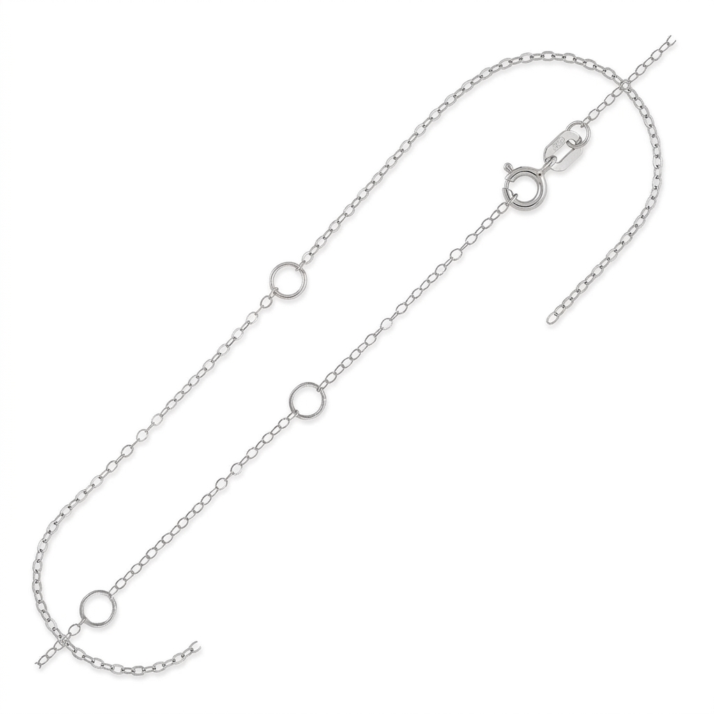 Double Extendable Piatto Chain in 14k White Gold (1.2mm)
