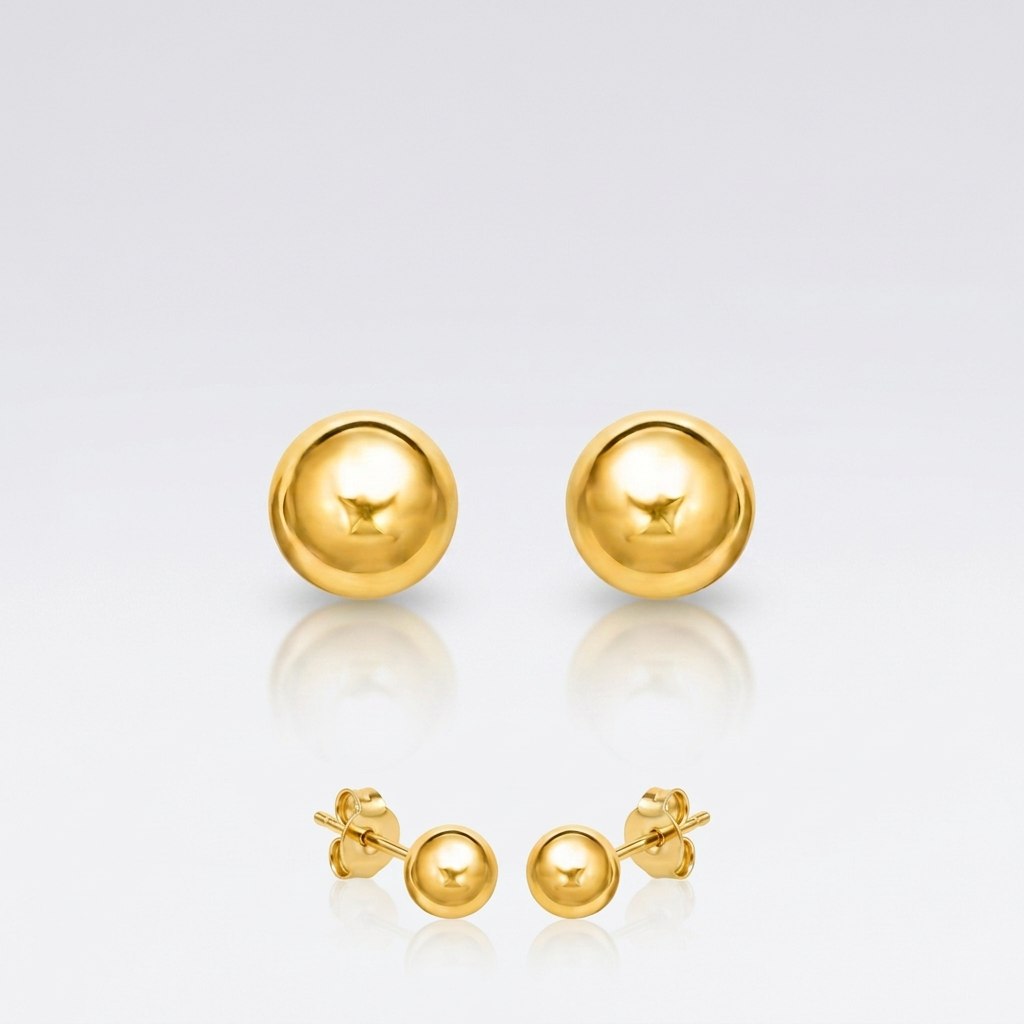 14k Yellow Gold Ball Style Stud Earrings (4.0 mm)