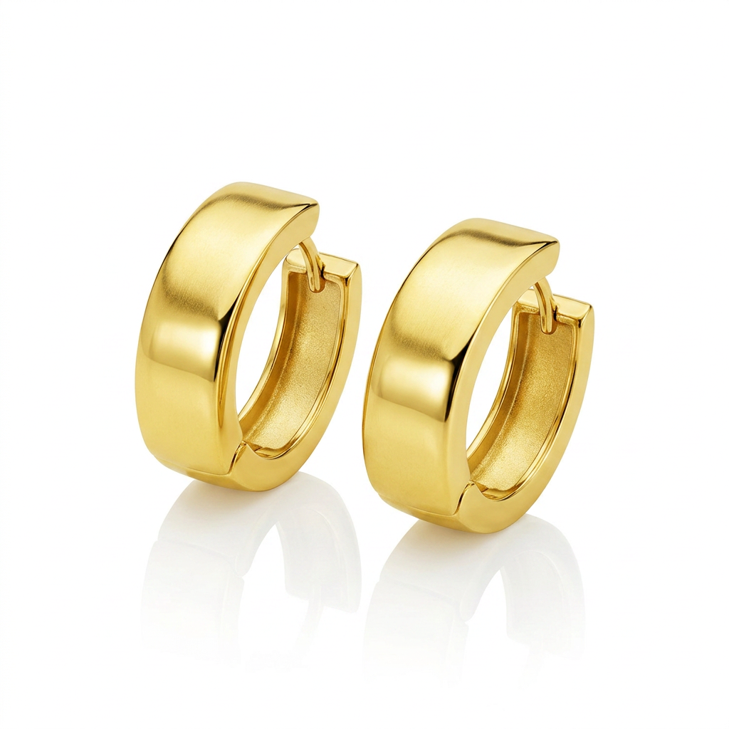 14k Yellow Gold Snuggable Hoop Earrings