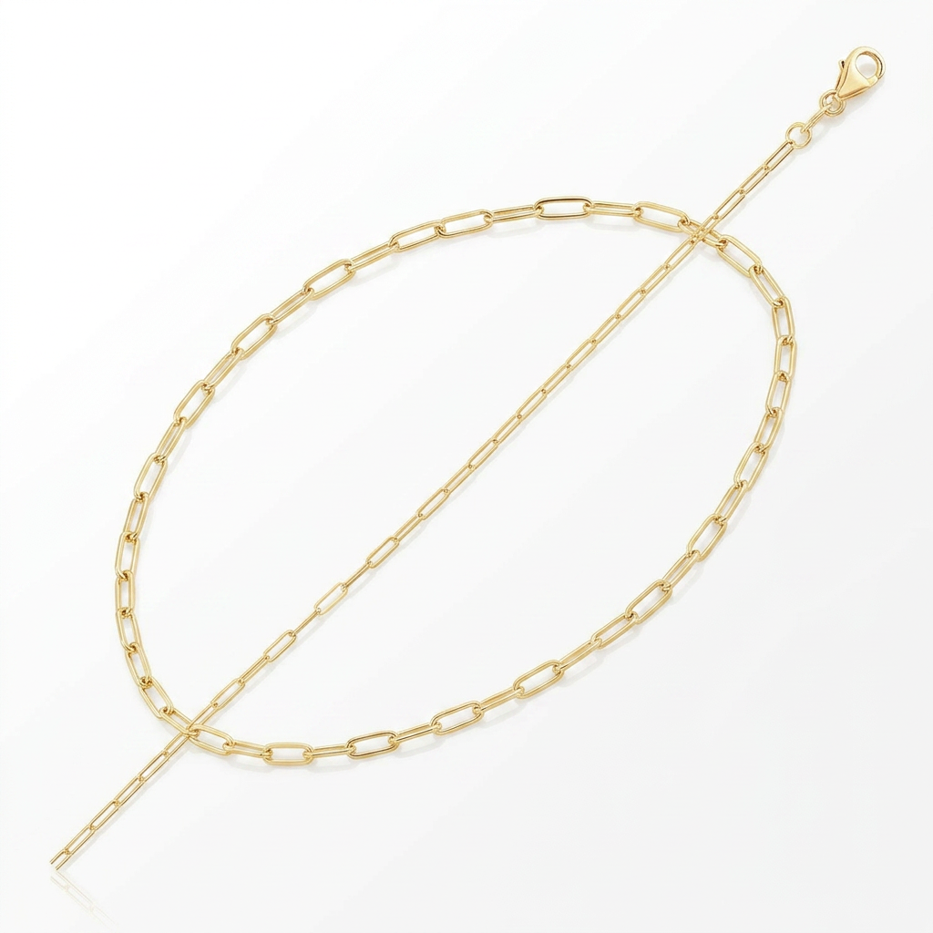 14K Yellow Gold Fine Paperclip Anklet (1.5mm)